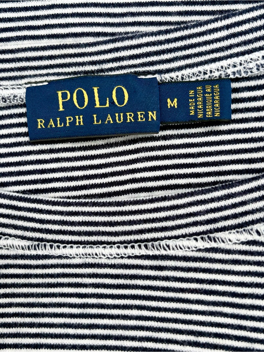 Polo Ralph Lauren Striped Baby Tee | Y2K Aesthetic Fitted Short Sleeve - Size M - Picture 3 of 10